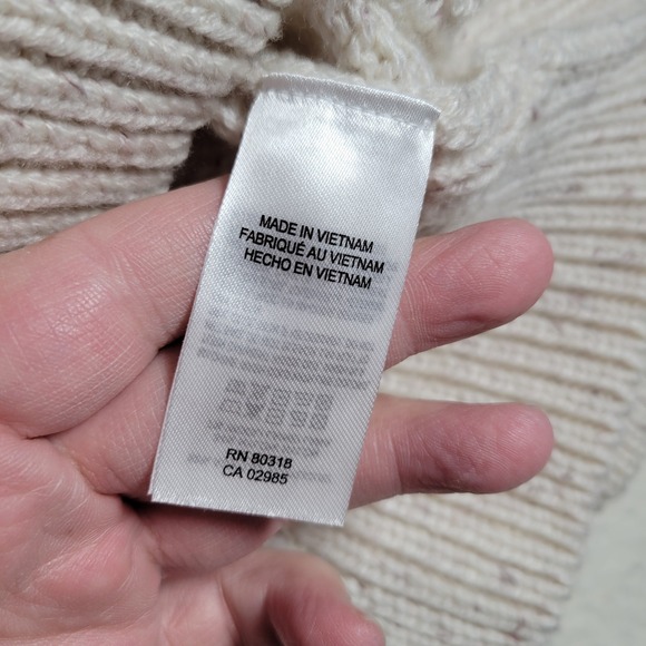 Lucky Brand Mens Cable Knit Crewneck Sweater Tofu Cream Speckled L S761-0018 NEW - Picture 7 of 14